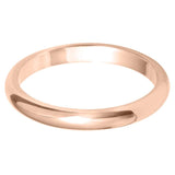 D shape Wedding Band Ring - 18ct Gold 2.5mm Width (Heavy)