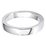 Rounded Flat Wedding Band Ring - 18ct Gold 4mm Width (Heavy)