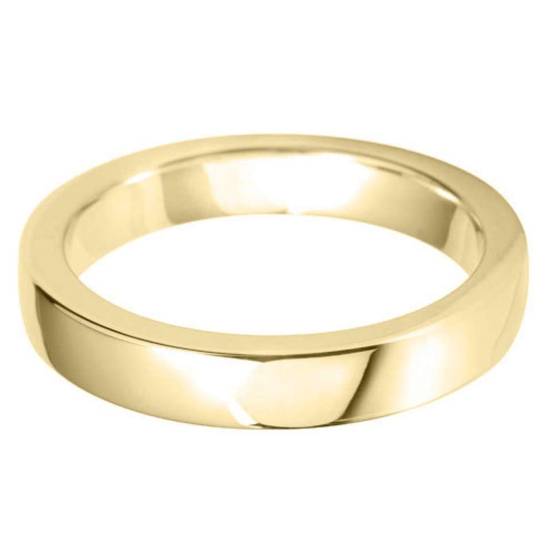 Cushion Wedding Band Ring - 18ct Gold 4mm Width (Heavy)