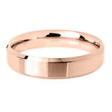 Bevelled Edge Wedding Band Ring - 9ct Gold 5mm Width (Light)
