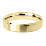 Bevelled Edge Wedding Band Ring - 18ct Gold 5mm Width (Light)