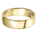 Rounded Flat Wedding Band Ring - 18ct Gold 8mm Width (Medium)