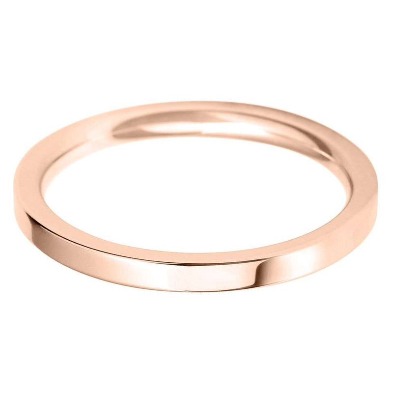 Flat Court Wedding Band Ring - 9ct Gold 2.5mm Width (Medium)