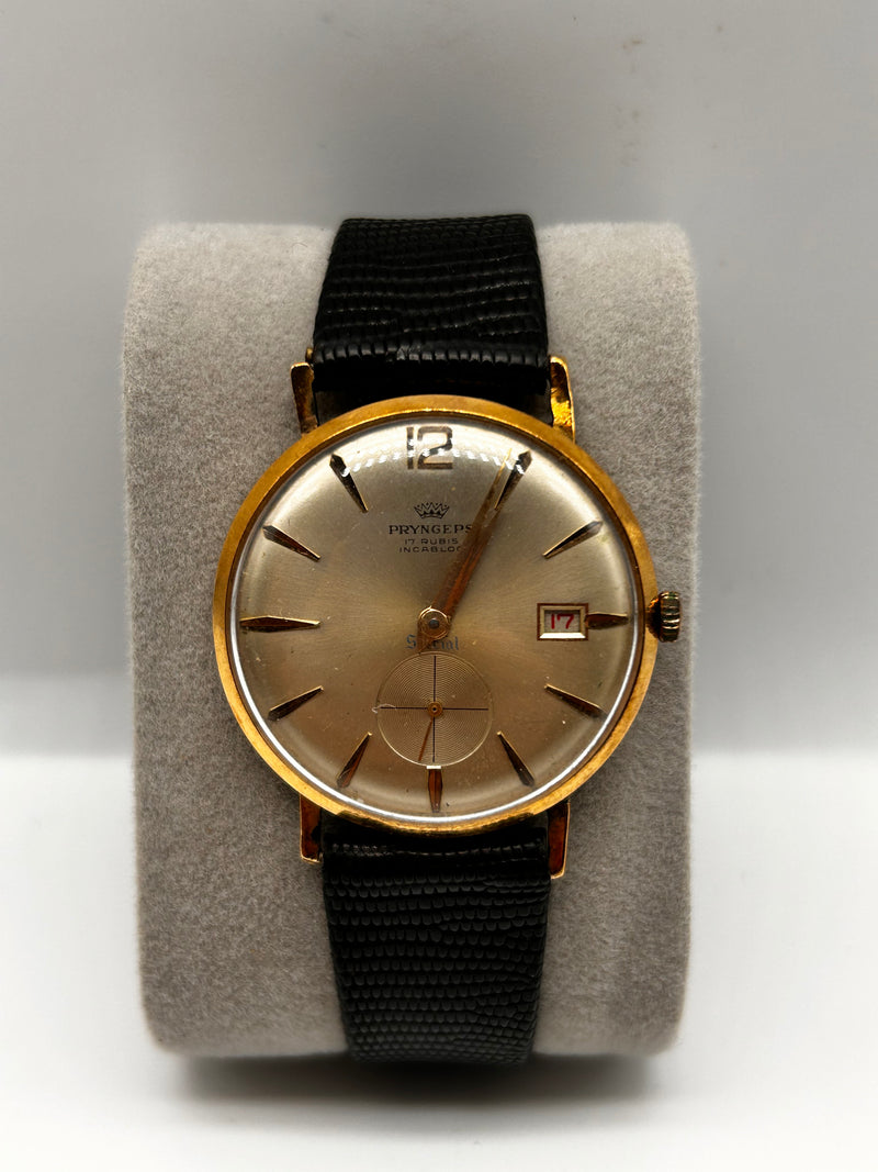 18ct Gold Pryngeps 17 Rubies Incabloc Vintage Watch