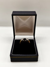 Vintage 18ct Gold Diamond Sapphire Trilogy Ring